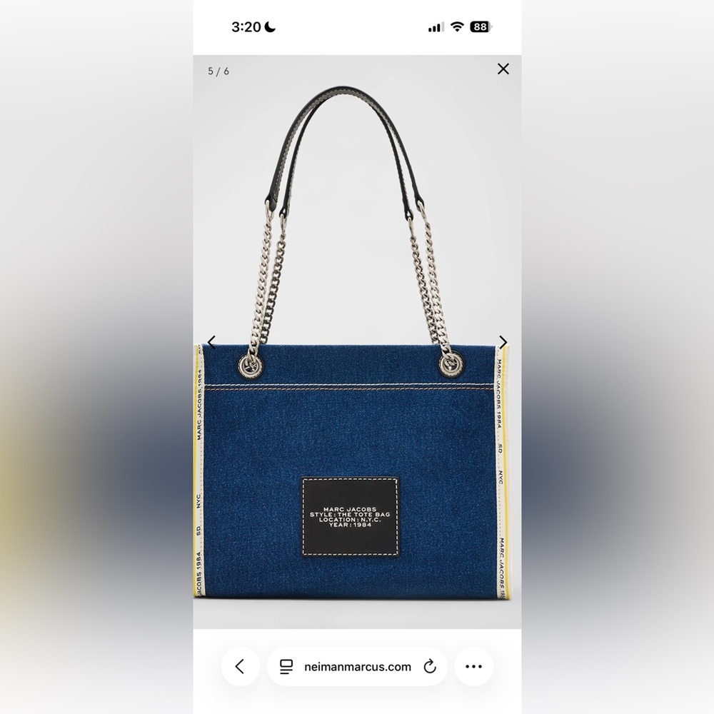 Marc Jacobs Denim Blue Tote Bag medium - Picture 3 of 6